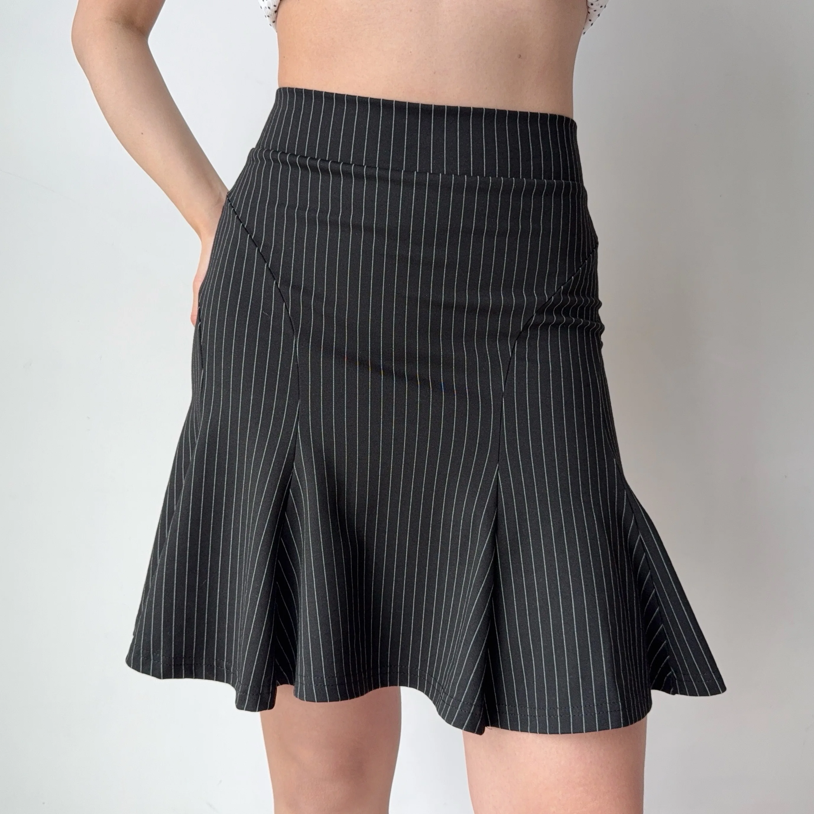Go GirlGo High Waist Slimming Fish Tail Skirt Vertical Stripes Women's  Skirt Short Skirt Autumn Collection