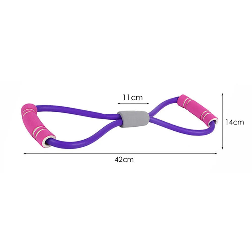 8 Shape Pull Rope Resistance Band Rubber with Foam Handles Stretch Elastic 8 Word Chest Expander Rope Yoga Exercising Fitness image 2