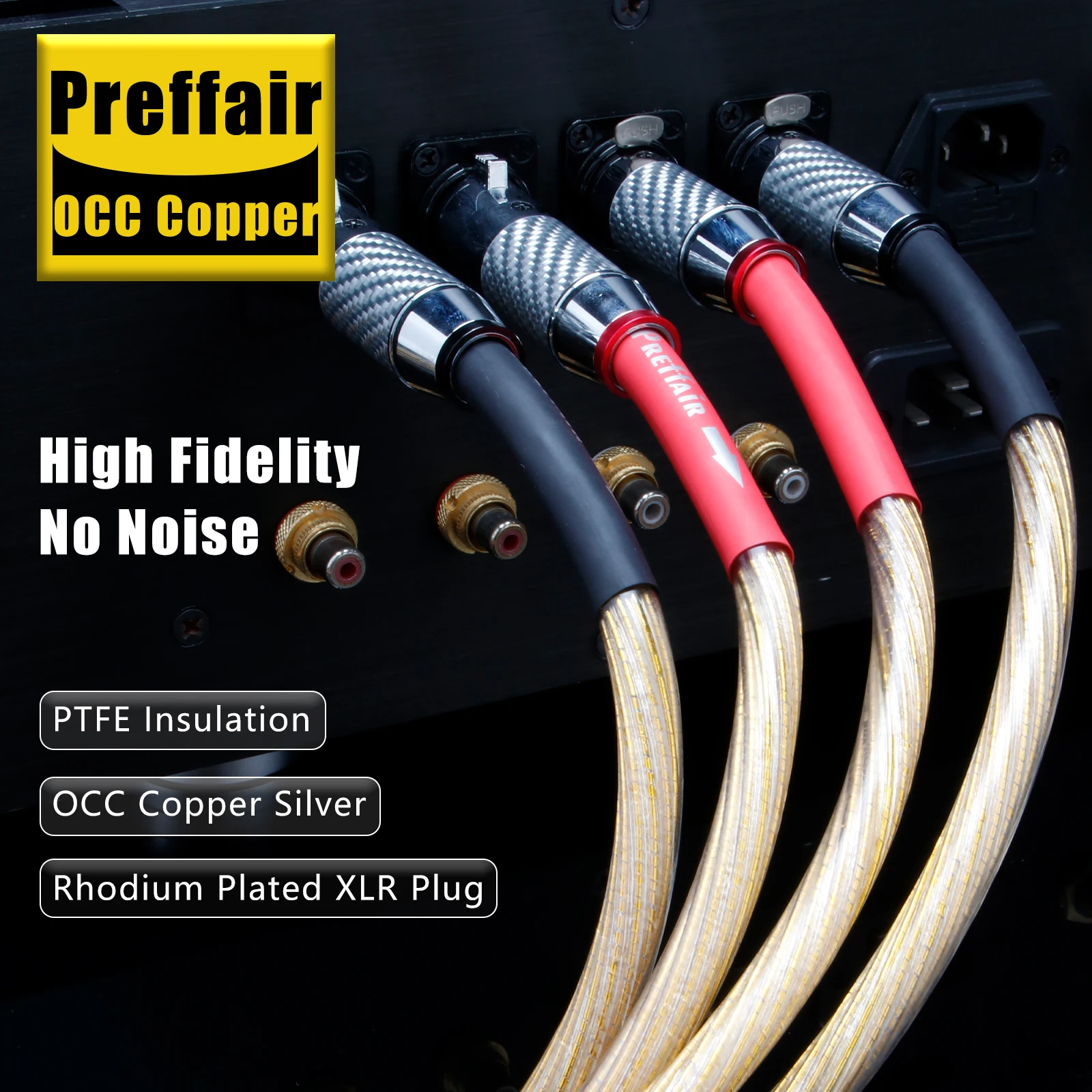 

Preffair hifi xlr cable OCC silver plated xlr balanced audio cable 8core foil silver braid shield with carbon fiber xlr plug