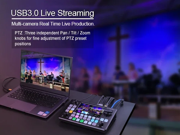 2025 KC601 Pro Multi-Camera Video Mixer Switcher 5.5 FHD LCD 4-channel Real Time Production Live Streaming HDMI Video Switcher