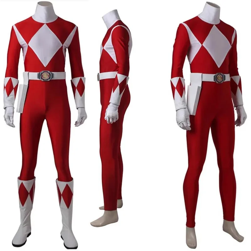 زي الهالوين 2025 Kyoryu Sentai Zyuranger Geki Red Ranger أزياء تنكرية مخصصة بأي حجم