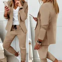 Trajes de negocios formales de tela de alta calidad para mujer, pantalones y chaquetas, abrigo profesional, conjunto de Blazers