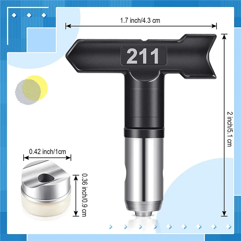 Puntas de pulverización Boquillas de pulverización sin aire con punta de pulverización reversible para pulverizador de pintura sin aire 109, 213, 311, 315, 413