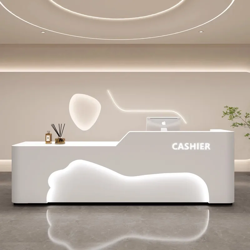 Modern Simplicity Salon Reception Desk Nordic Beauty Cashier Counter Desk Comptoire Caisse Magasin Beauty Salon Furniture