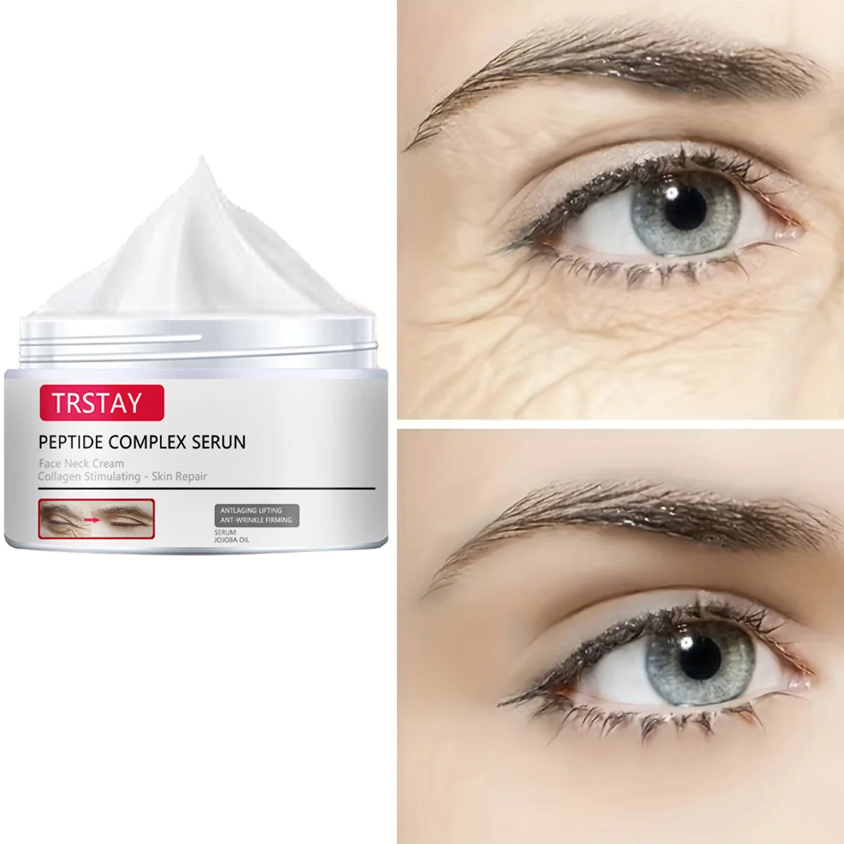 

TRSTAY Peptide Compound Essence крем для лица и шеи для восстановления кожи, антивозрастной лифтинг, против морщин и прочная стимуляция коллагена