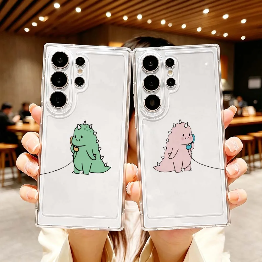 Cartoon Grünes Dinosaurier-Paar für Samsung Galaxy S26 S25 S24 S23 S22 S21 S20