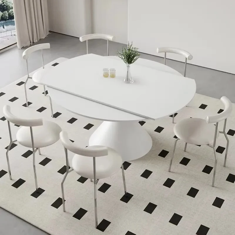 Round Kitchen Dining Table Living Room European Nordic Modern Cheap Dining Table White Big Mesas De Comedor Unique Furniture