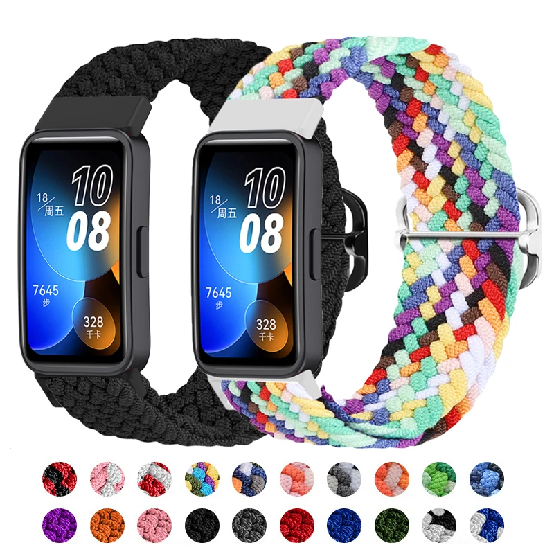 

Braided Bracelet for Huawei Band 8 Nylon Elastic Strap Adjustable belt Smartwatch Accessories Wristband Correa Huawei Band8 band