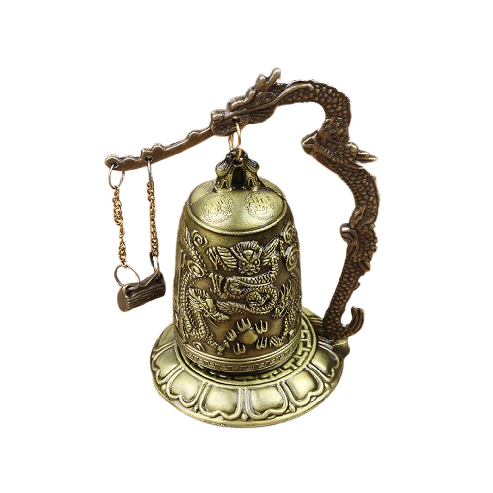 

Lock Dragon Carved Bell for Meditation Altar Geomancy Ornaments Carved Bell Alloy Bell