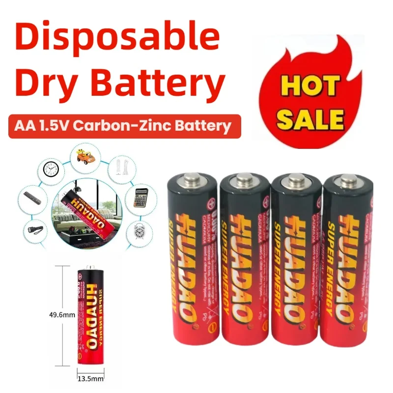 

1.5V AA Disposable Batteries No Mercury Leak-Resistant Carbon Batteries UM4 for Flashlights Toys Remote (Non-Rechargeable)