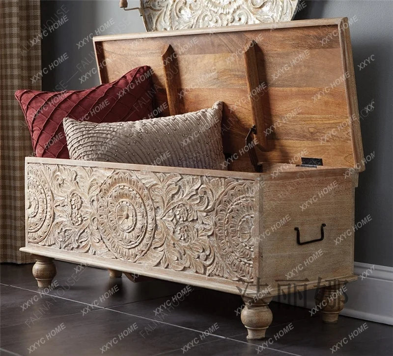 

Hh2cc carved shoe changing stool household door entry shoe stool