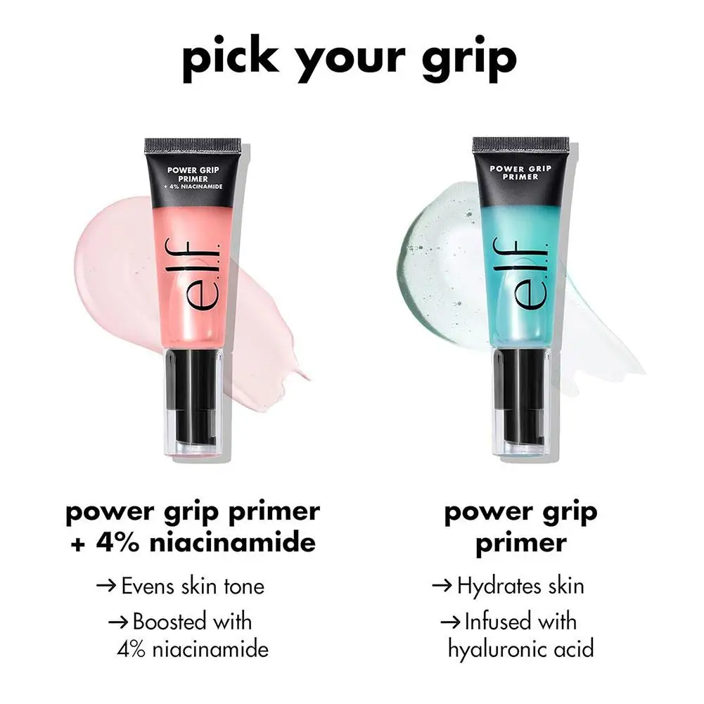 ELF Primer Gel 4% niacinamida brillo ácido hialurónico hidratante Power Grip ropa hidratante cara iluminar contorno maquillaje