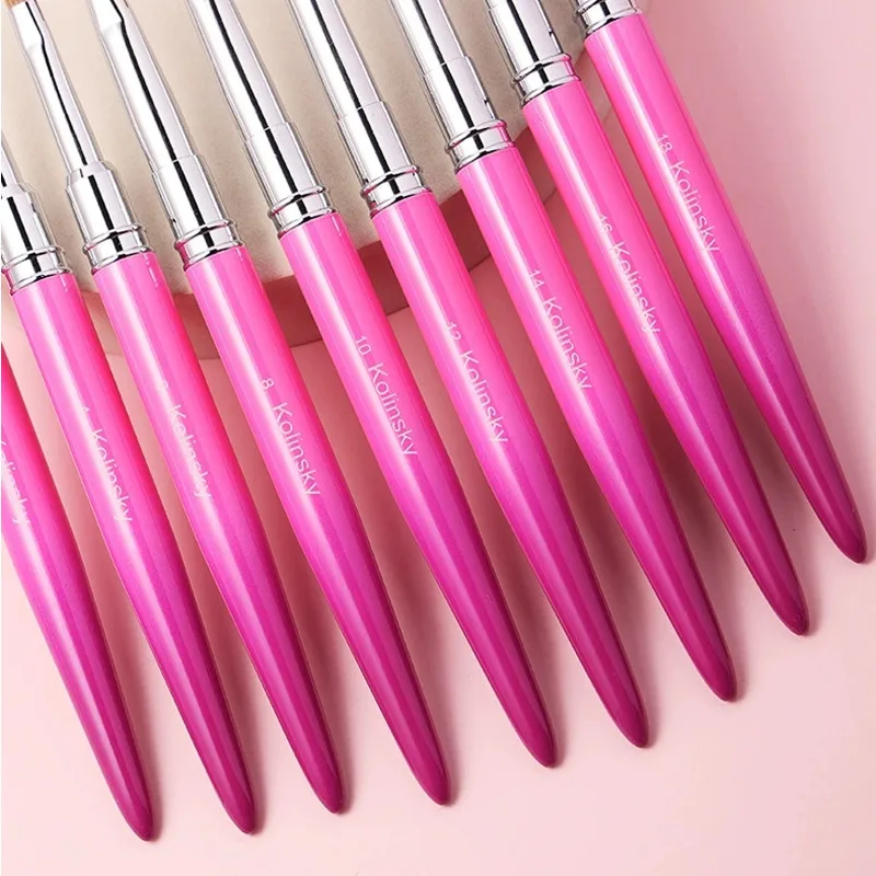 1個入り コリンスキー毛 ネイルアートブラシ アクリル UVジェル カービングペンブラシ 液体パウダー DIY ネイルペイント 描画ツール サイズ2-18