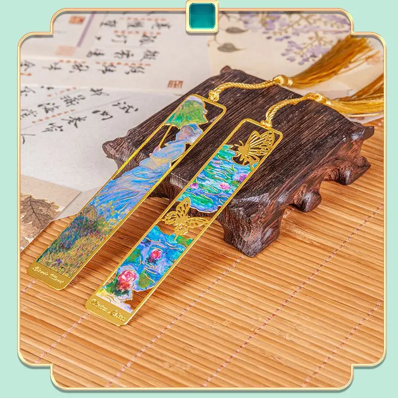 VintageGouache المرجعية فنسنت فان جوخ نمط مخصص الإشارات المرجعية المعدنية تذكارية عباد الشمس التخرج هدايا السنة الجديدة