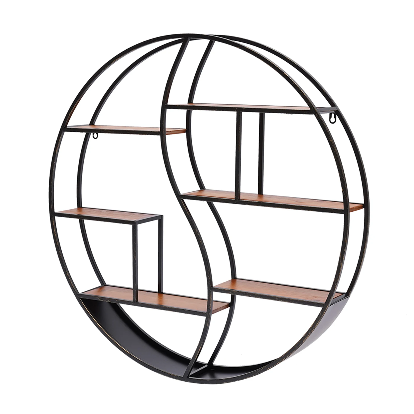 Support mural rond en bois T1, étagère de rangement pour livres, plantes florales, support en pot, support créatif, décoration murale de fond de