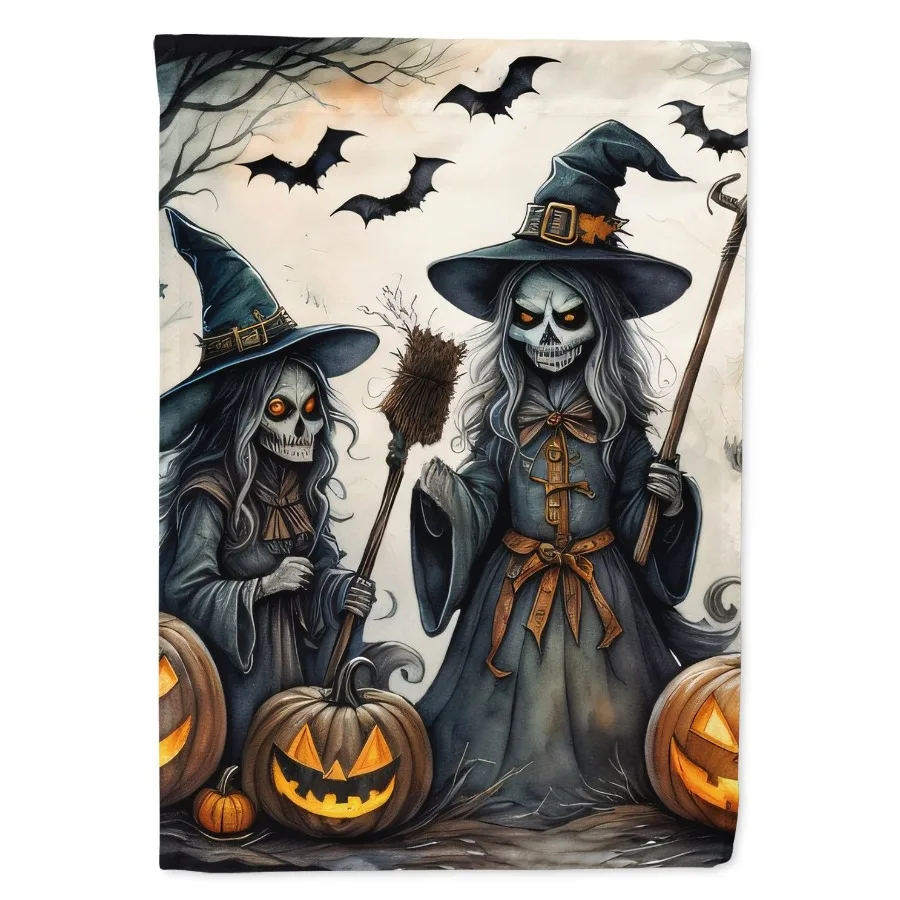 

Witches Spooky Halloween Garden Flag Mailbox Flag Drative Yard Flag Banner Outside Patio Artwork Yard Flower Beds Garden Size M