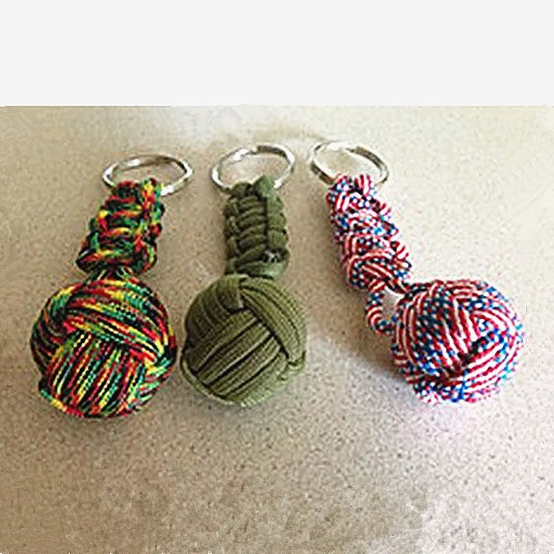 Survival Paracord Bracelet, Monkey Fist, Acrylic Core, Plastic, Ballsself Defense Key, 3Pcs