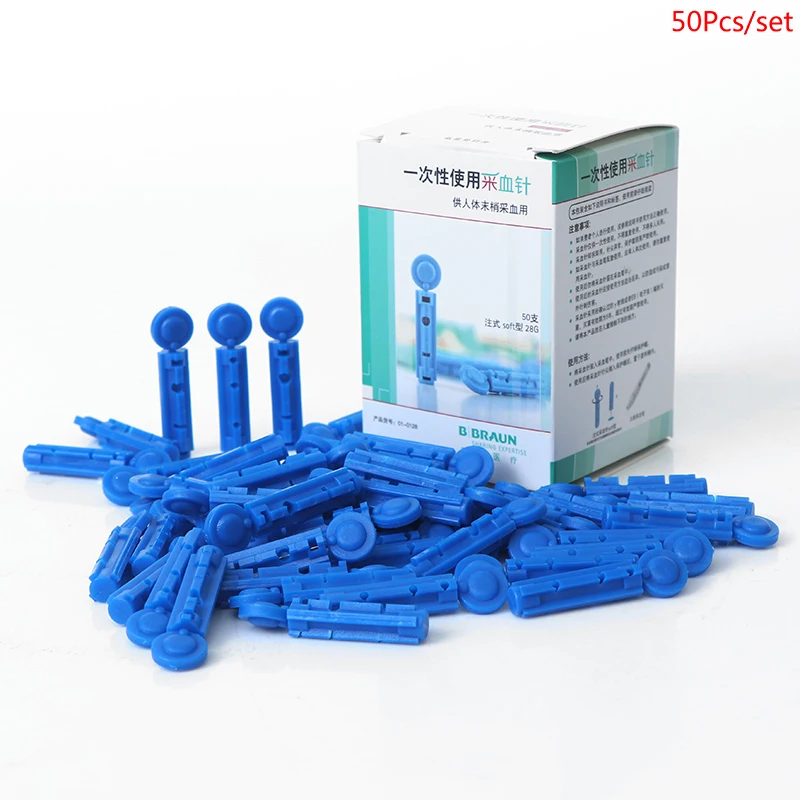 NEW 50Pcs 28g Soft Blood Glucose Medical Collecting Lancet Needles Diabetes Testing