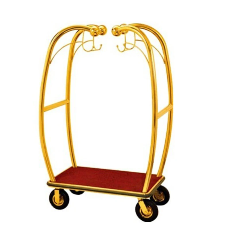 Hotel luggage cart lobby flatbed car hanging titanium guest Transportation Exhibition Hall luggage driver cart individual wheel