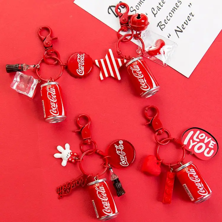 Kawaii Creative Car Keychain Cute Bag Charm Decorative Pendant Couple Gift for Student Daily Accessory Ornament Cartoon Lovely