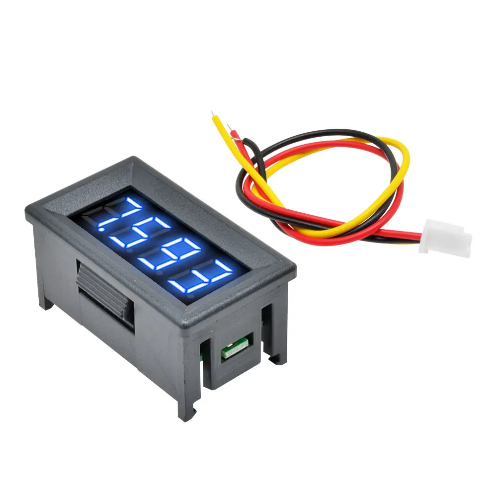 0.36 Inch LCD Digital Voltmeter 0-100V Voltage Meter Auto Car Mobile Power Voltage Tester Detector 3-Wire 4-Digit Red Green Blue