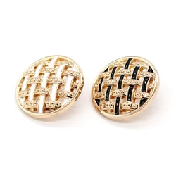 EQUBO 6Pcs 15/20/25mm Large Tartan Hollow Gold Metal Buttons for Needlework Chic Female Suit Blazer Sweaters DIY Crafts