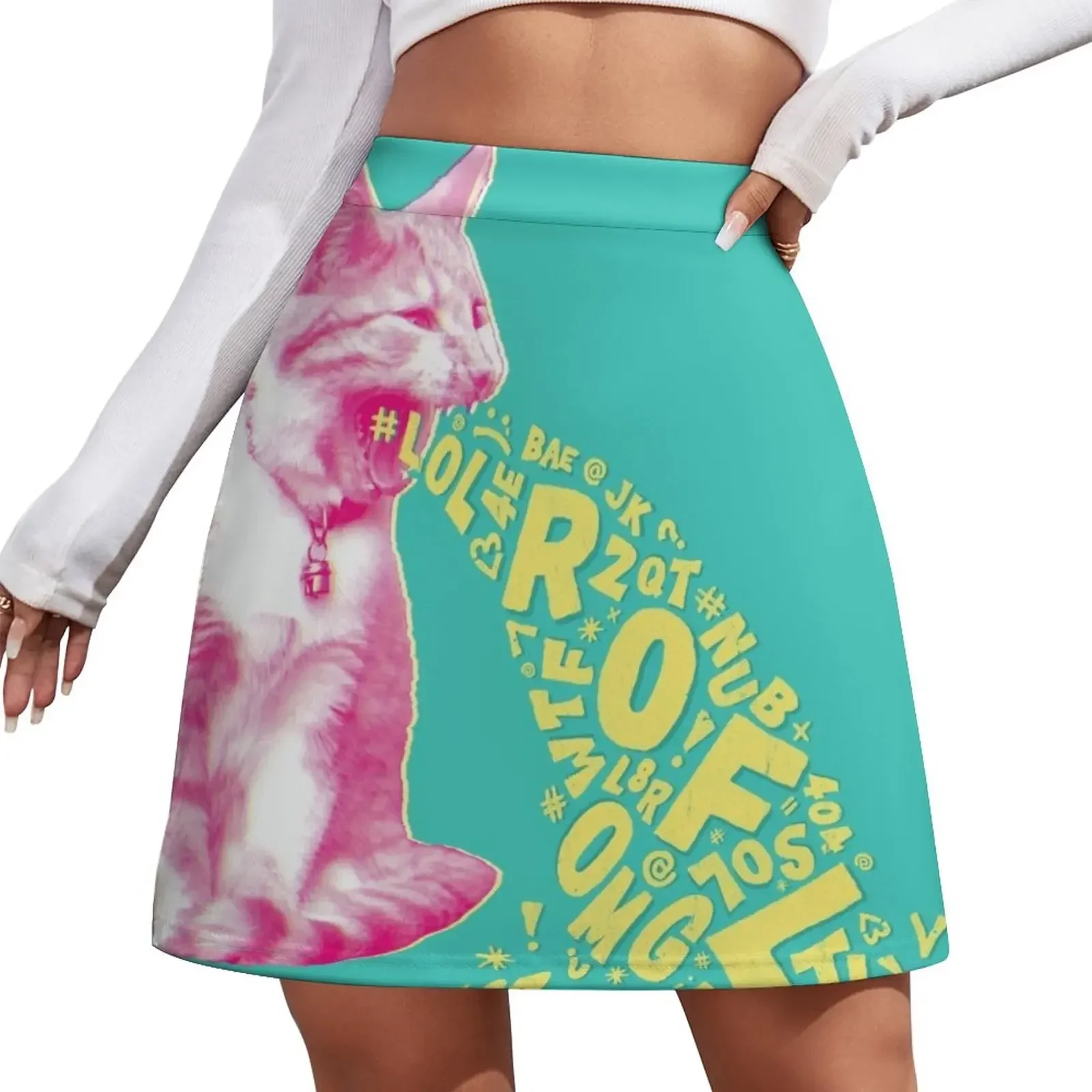 

Word Vomit Cat Mini Skirt Women's skirts fairy core korean women's clothes Mini Skirt