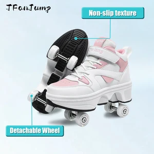 أحذية الزلاجات الدوارة للفتيات التنس الأسطوانة الزلاجات في الهواء الطلق الرياضة الوردي الاطفال هدايا الموضة أفضل 8 أحذية رياضية بعجلات مبيعا - رقم 5