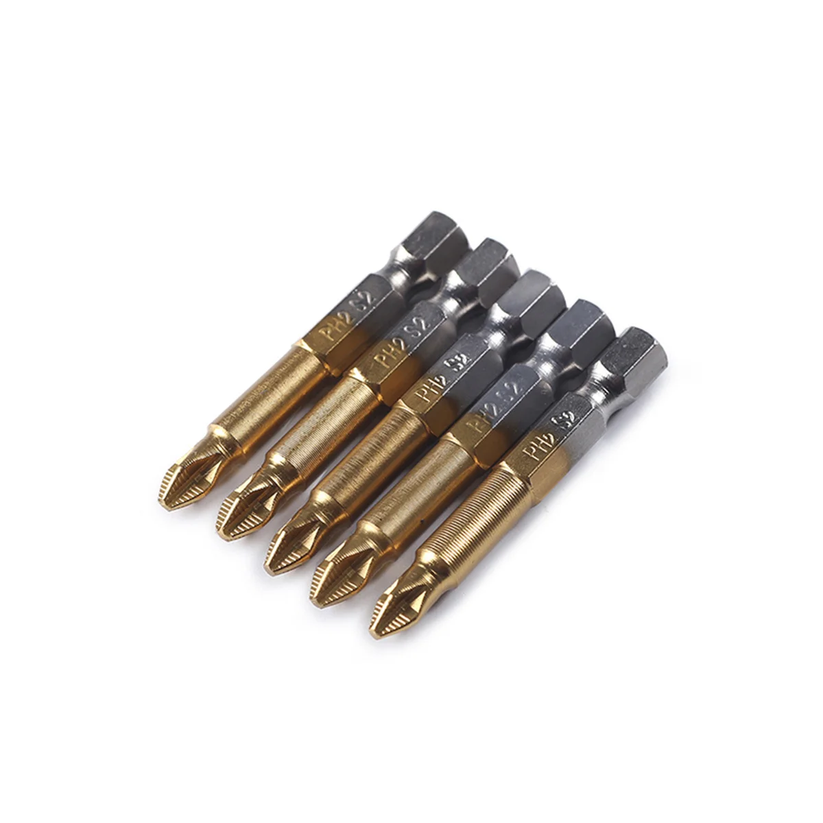 

5Pcs 50mm Long Titanium Coated Hex Ph2 Magnetic Screwdriver Bits High Precision Practical Use Electronic Device Repair Tool