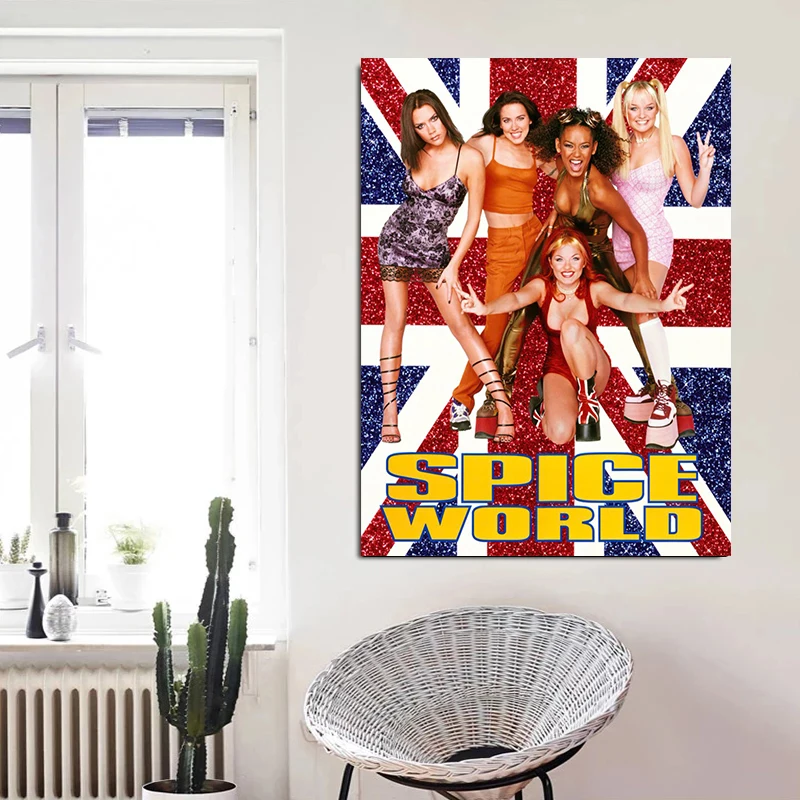 Spice Girls Music Poster and Print 90\'s Fun Pop Girl Power Sporty Feminist Fashion Wall Art Picture for Girl Room Home Decor