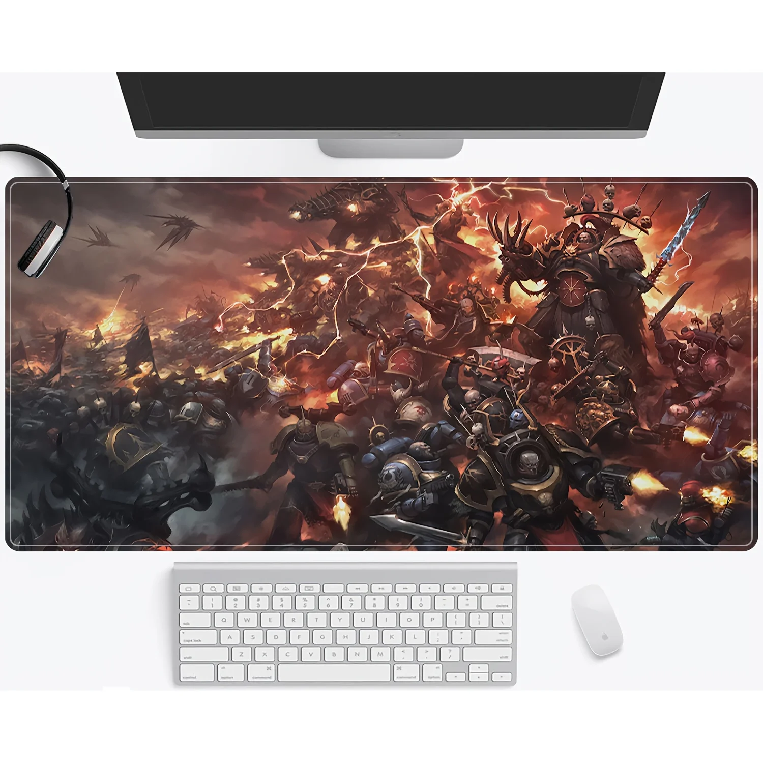 

1pc Shadow Army Anime Large Mouse Pad & Keyboard Mat - 2mm Thick Ultra-Smooth Surface, Non-Slip Rubber Base with Stitched Edges,
