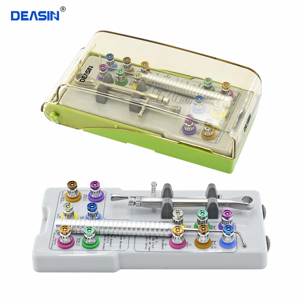 

NEW DEASIN Dental Universal restoration Tools kit Implant Screw Driver Colorful Torque Wrench Ratchet 10-70NCM with 12Pcs Screw