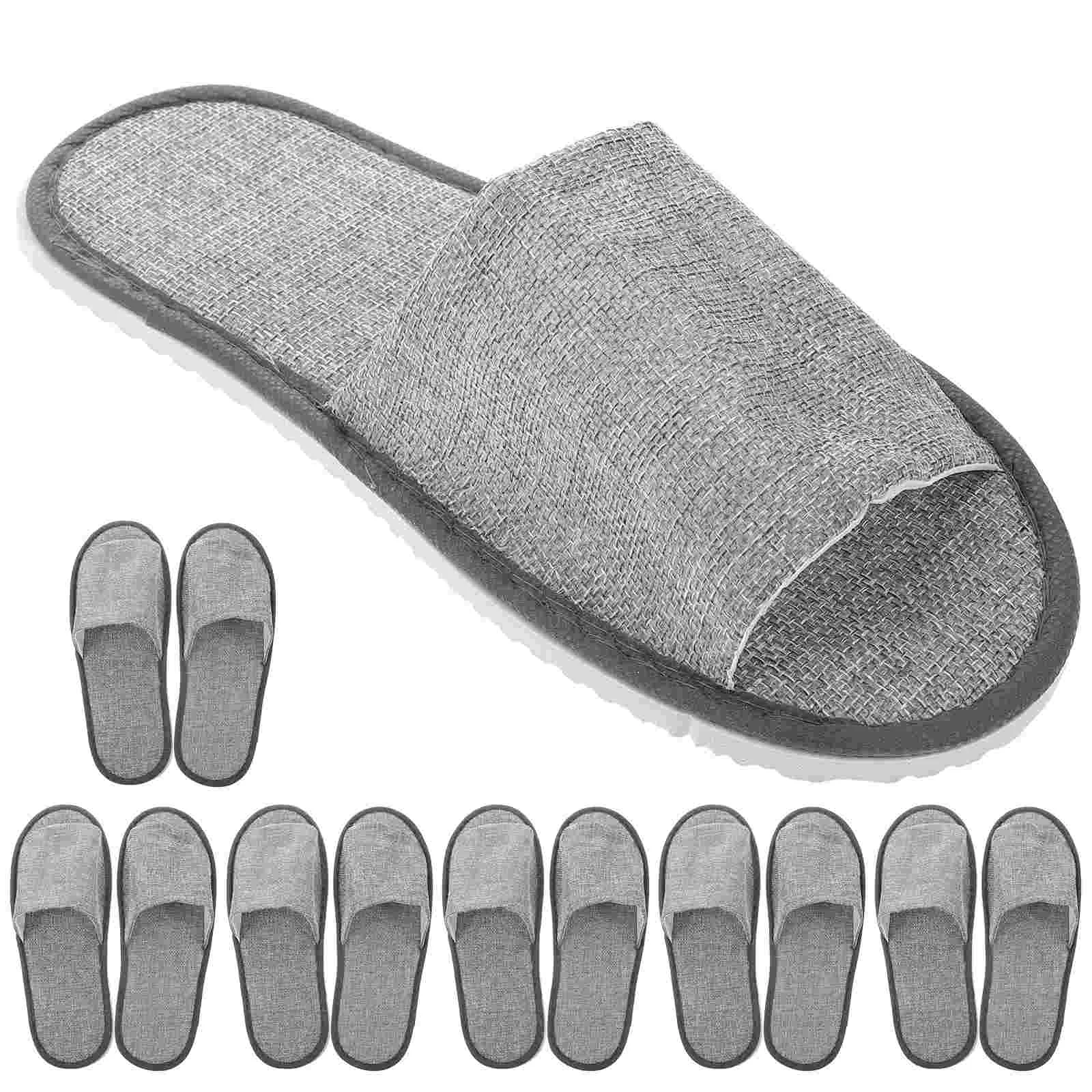 10 Pcs Disposable Hotel Slippers Mens Open Toes House for Non Slips Cotton Spa Women Washable Indoor