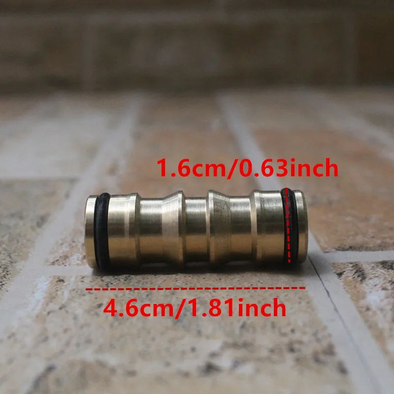 2 Way Garden Copper Hose Connector Joiner Coupler Watering Water Pipe Tap Male Water Pipe Repair Extension Joint