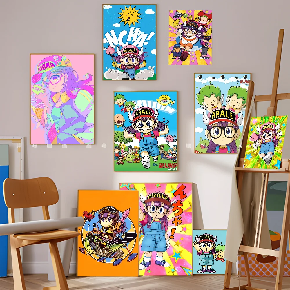 

Anime Cartoon A-Arale DIY Sticky Poster Vintage Room Bar Cafe Decor Home Decor