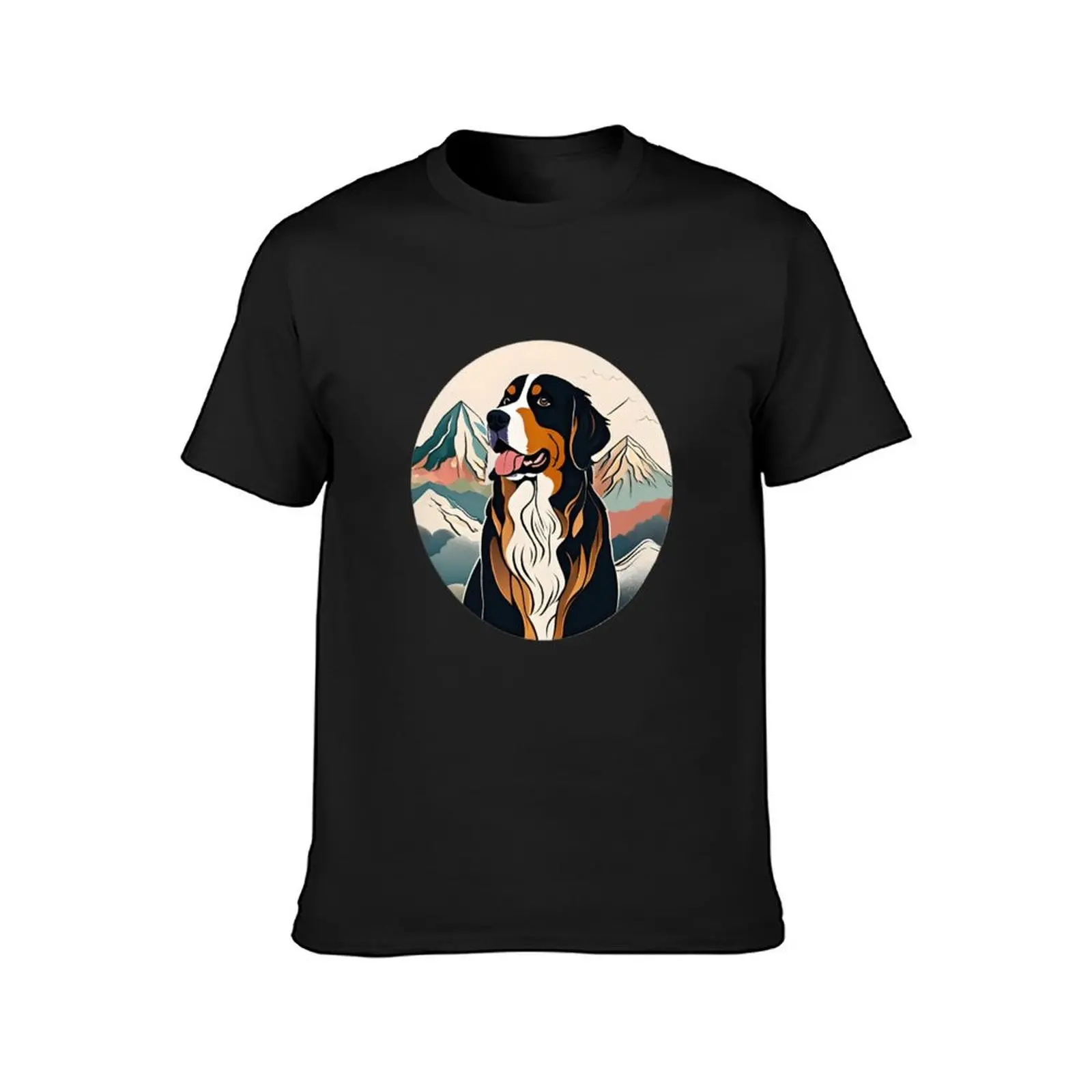 Bernese Mountain Dog - Mountain Contours T-Shirt heavyweights vintage summer top men workout shirt