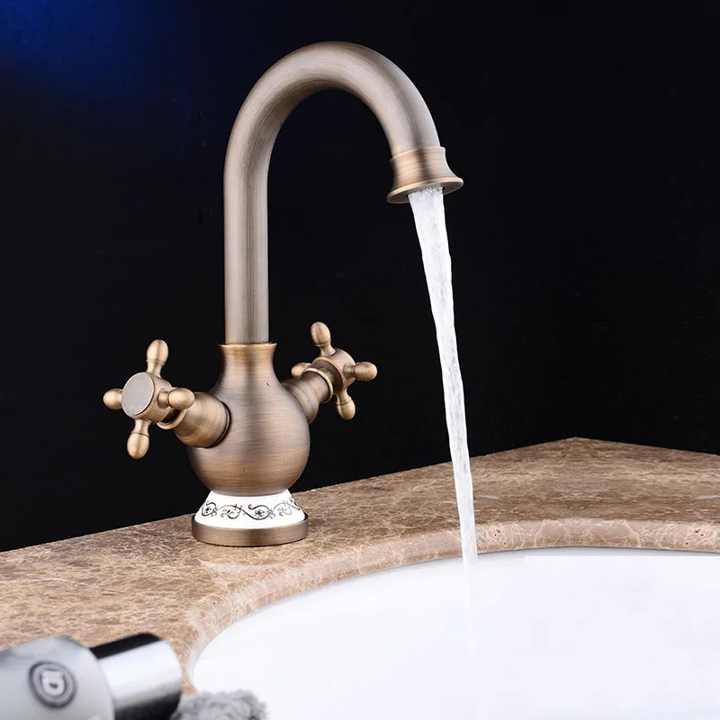 Classical Retro Style Bathroom Faucet Brass Tall Basin Sink Mixer Tap Bathroom Kitchen Washing Faucet Washbasin Faucet