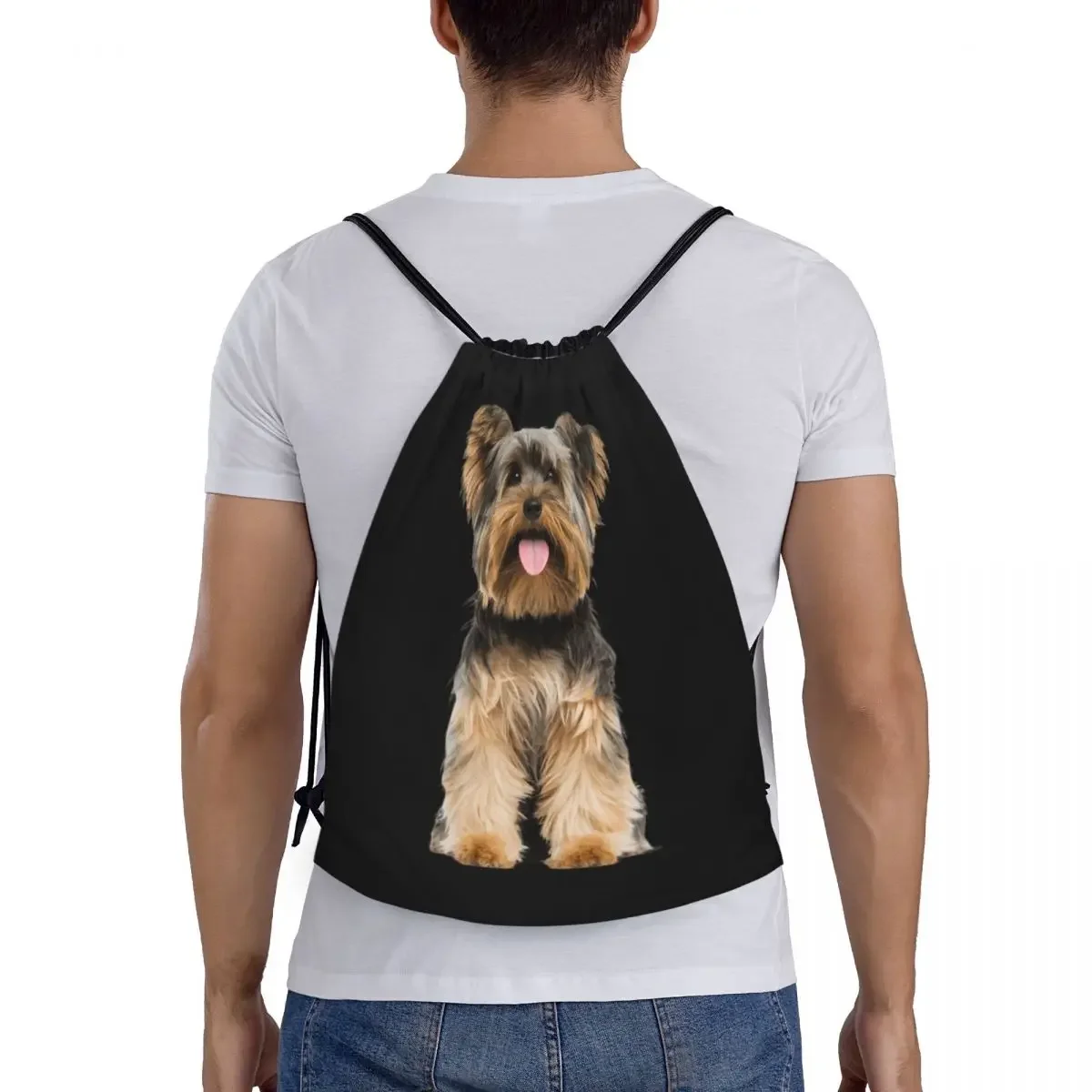 Sac à Dos de Rangement Personnalisé pour Yorkshire Terrier, observateur, Perforé, Chien, dehors, Gym, Femme, Homme