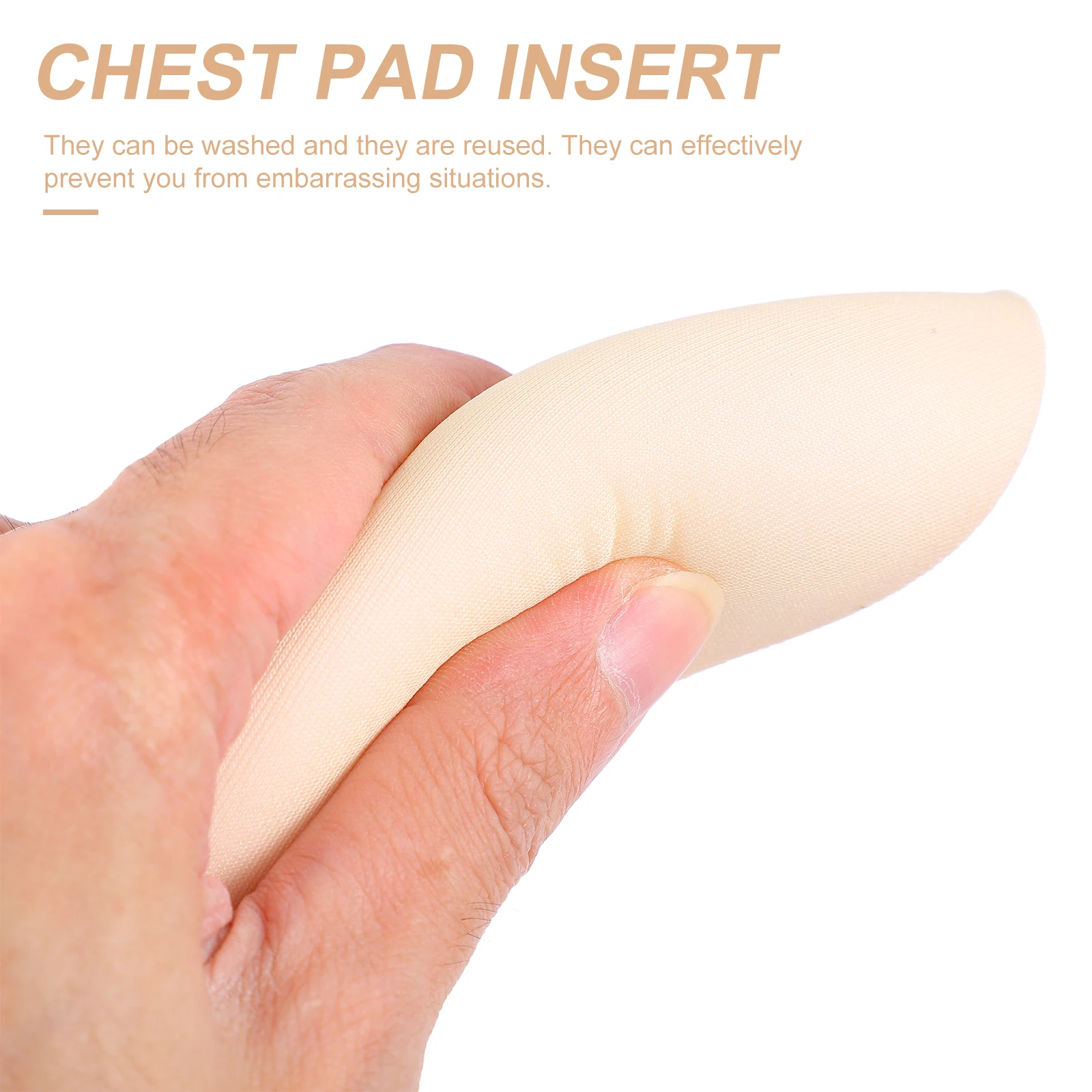 

2 Pairs Pad Sports Bra Chest Pad Insert Inserts Thickened Sponge Intimates Accessories Khaki Universal Reusable Washable
