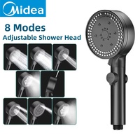 Midea 8 Modes High-Pressure Shower Head Pressure Boost Powerful Bath Artifact Large Water Output Bathroom Handheld Accessories