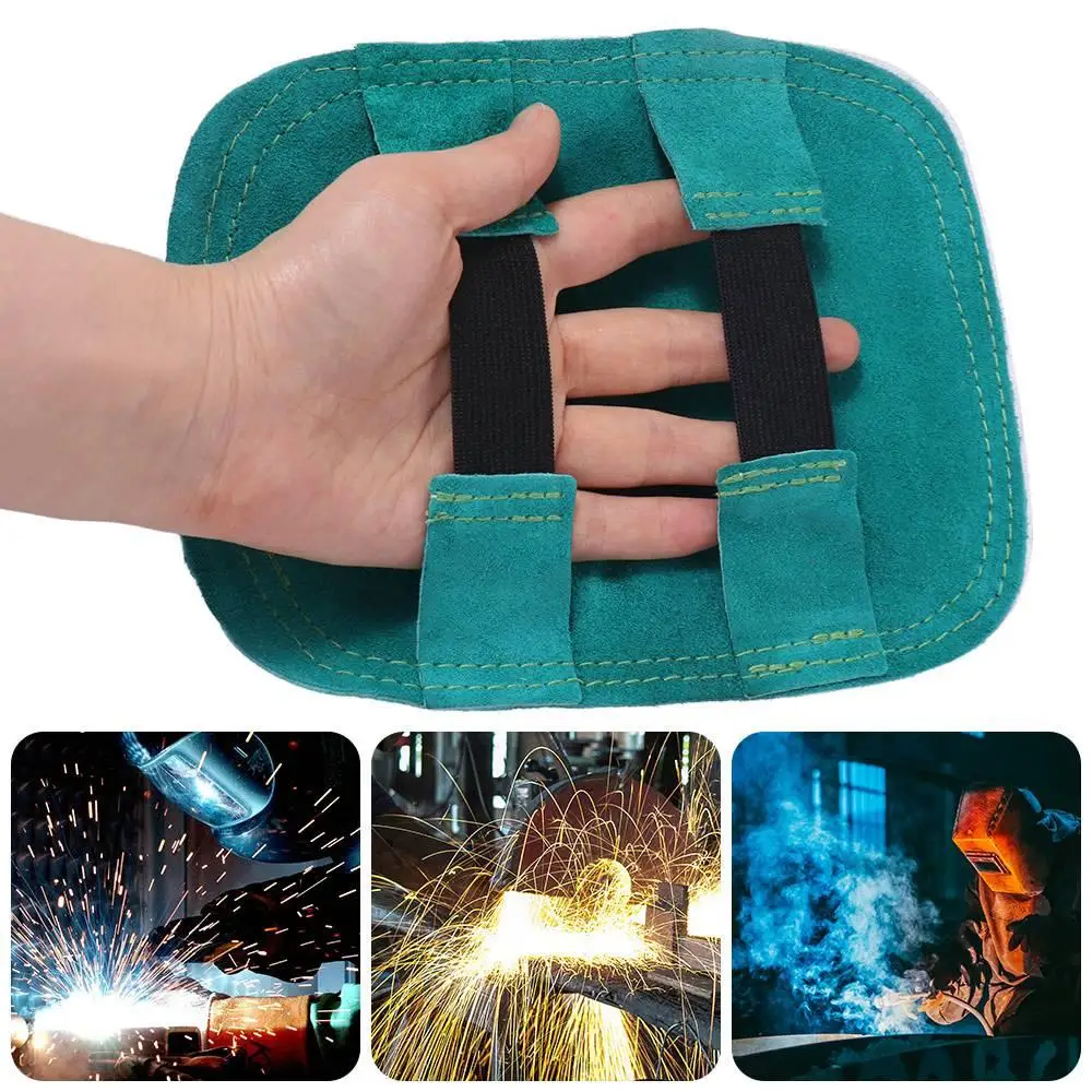 Hittebestendig Lashandschoenen Pad Brandwerende Verdikking Gealuminiseerde Achterkant Lashand Pad Koeienhuid Aluminiumfolie