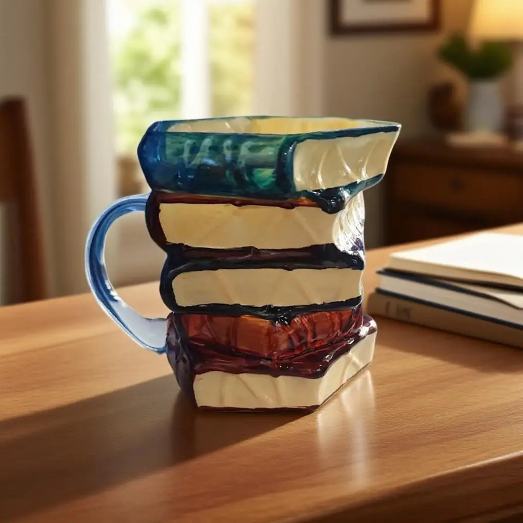 

Exquisite Stack Book Mug Creatively Funny Elegant Coffee Cup For Desktop Unique Colorful Book Cup Perfect Gift For Family