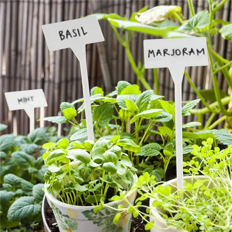 

A43T 120Pcs Outdoor Plant Label,Waterproof Plastic Plant T-Type Tags, Durable Nursery Garden Markers,Perfect For Herbs