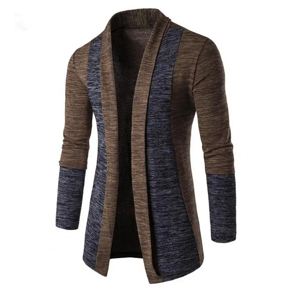 Autumn Winter Jacket Men Cardigan Coat Patchwork Open Stitch Jacket Men Slim Cardigan Coat veste homme куртка зимняя мужская