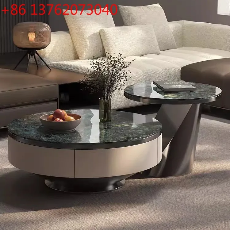 

Бытовой итальянский светлый роскошный круглый размер для гостиной, журнальный столик для гостиной, новинка 2025 года
