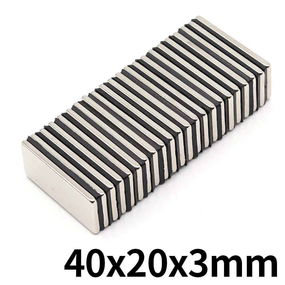 

Neodymium Magnet 40x20x3 Block NdFeB N35 40mmx20mmx3mm Super Powerful imanes Permanent Magnetic 40*20*3 1/2/5/10Pcs