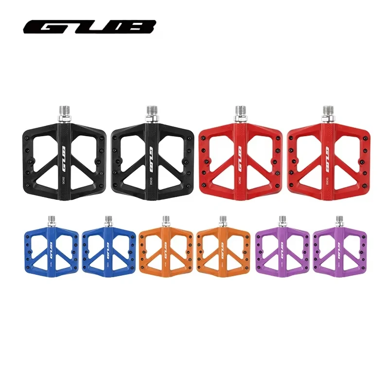 GUB GC002 Bike Pedals Nylon DU Bearing Ultra-light Mountain Non-Slip Bicycle Pedals Big Foot Road MTB Pedals Cycling Accessories