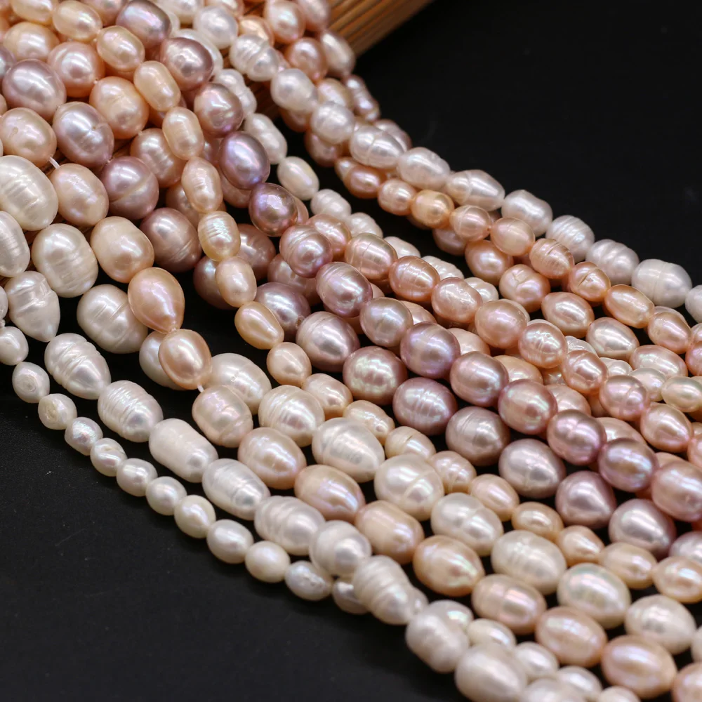 Natural Freshwater Pearl Beads Quality Rice Shape 100% Real Pearls Bead For Jewelry Making DIY Women Bracelet Necklace Earrings