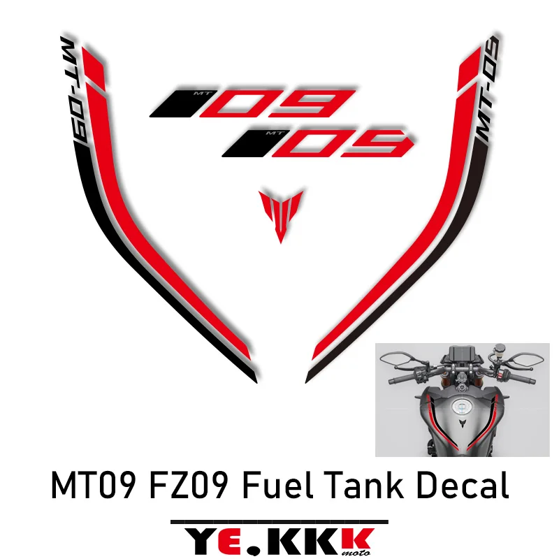 

For Yamaha MT09 MT-09 FZ09 FZ-09 Fuel Tank Sticker Decal Custom Fluorescent Reflective Custom Engraved New Stickers