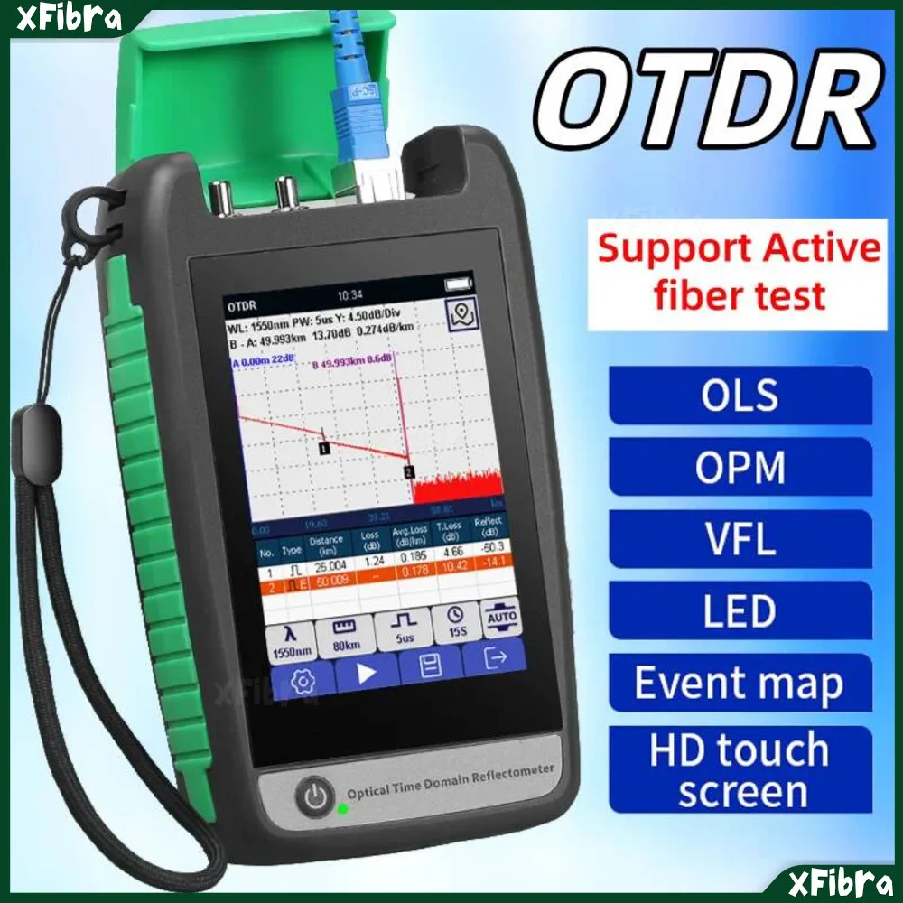 

AUA-18/161U/A OTDR, 7-in-1 Optical Time Domain Reflectometer, Active Fiber Testing with OLS/OPM/VFL/LED/Event Map